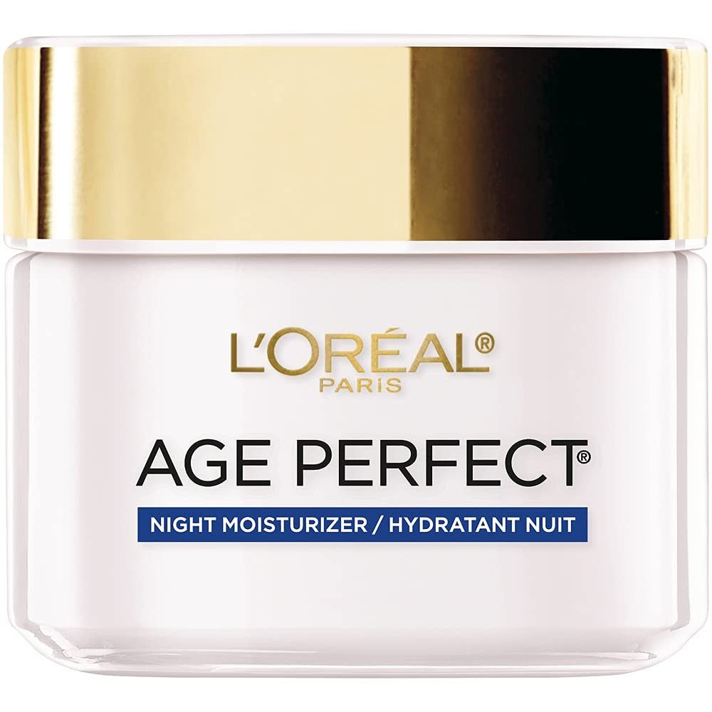 L'Oreal Paris Age-Perfect Anti-Sagging + Even Tone Night Moisturizer Soy Seed Protein Mature Skin, 2.5 oz - OleBella