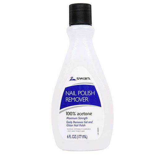 Swan Nail Polish Remover 100% Acetone Maximum Strength, 6 oz - OleBella