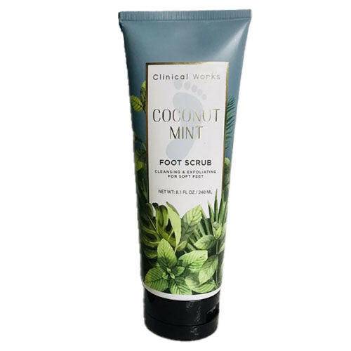 Clinical Works Coconut Mint Foot Scrub Cleansing and Exfoliating For Soft Feet, 8.1 oz - OleBella