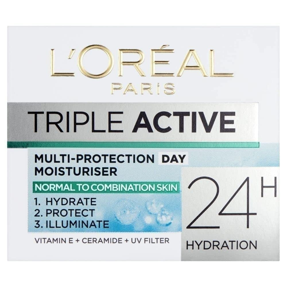 L'oreal Triple Active Day Light Moisturizer Dry & Sensitive Skin 50 ml - OleBella