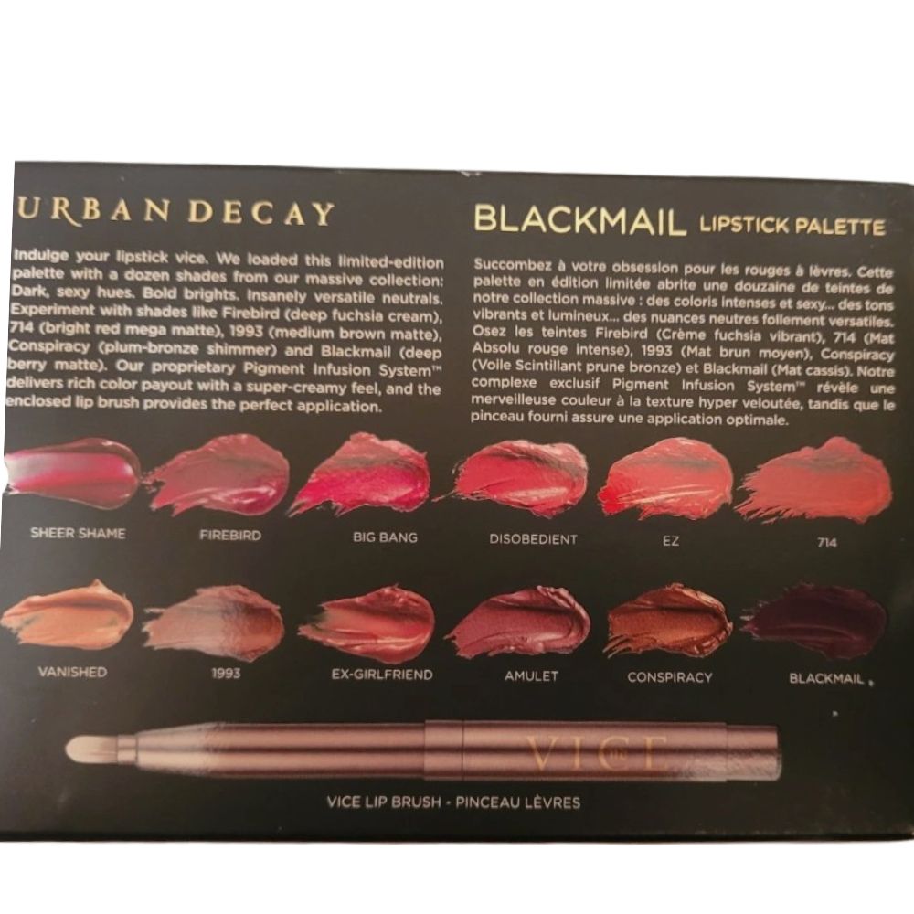 Urban Decay Junkie Vice Lipstick Palette 12 Shades Brush