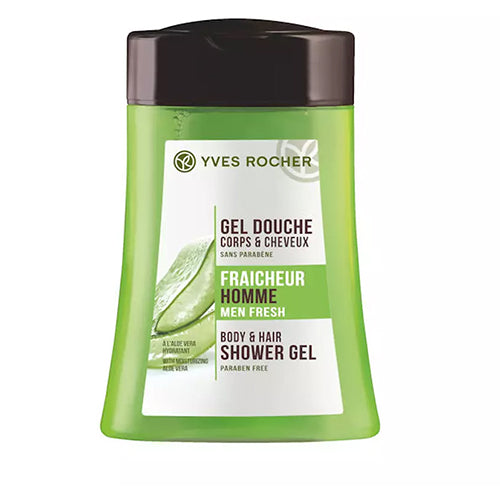 Yves Rocher Homme Men Fresh Body & Hair Shower Gel, 8.4 oz - OleBella
