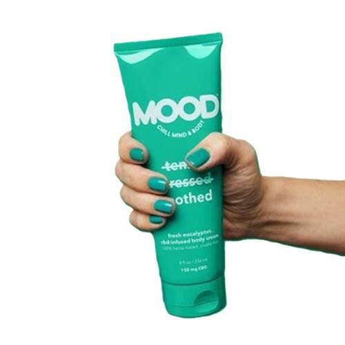 Mood Chill Mind & Body Tense Stresed Soothed Fresh Eucalyptus CBD-Infused Body Cream, 150 mg - OleBella