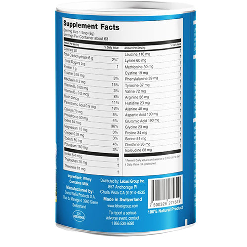 Lebasi Lactoserum- Swiss Whey Dietary Powder (Suero de Leche Lebasi), 500 g - 24 Pack - OleBella