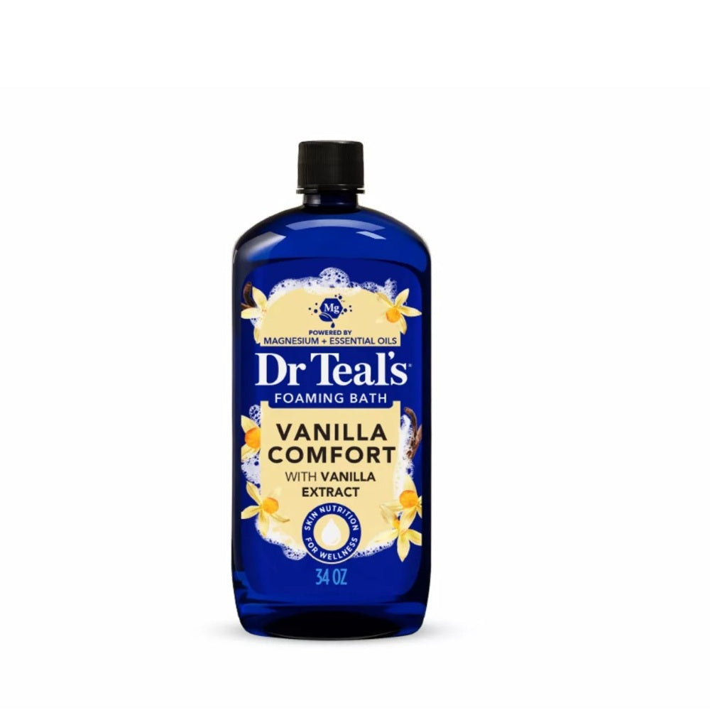 Detoxify & Energize with Vanilla, Ginger & Cardamon Extract by Dr. Teal's Vanilla Comfort Foaming Bath Soap, 34 oz