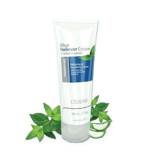 L'eudine Blue Relieveer Relaxing & Soothing Cream with Aloe Vera, Cocoa Butter and Menthol, 4 oz - OleBella