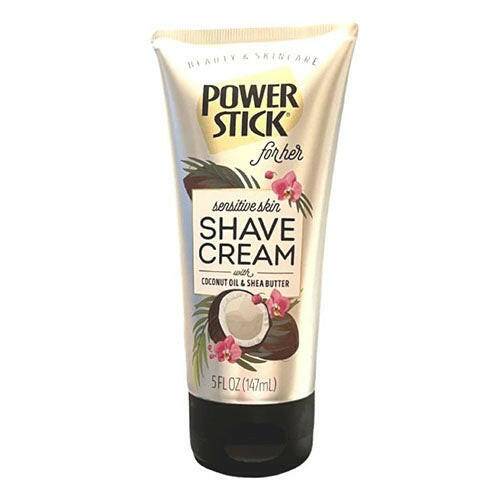 Beauty & Skincare Power Stick for Her Sensitive Skin Shave Cream with Coconut Oil & Shea Butter, 5 oz - OleBella