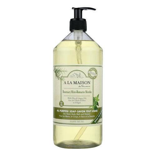 Rosemary Mint With Olive and Argan Oils Liquid Soap for Hand & Body, 33.8 oz - OleBella