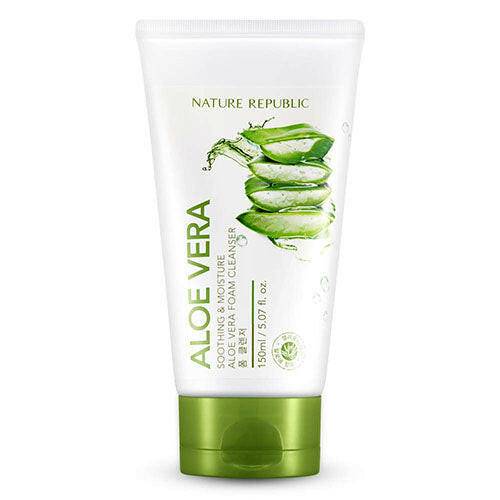 Nature Republic Soothing and Moisture Aloe Vera GEL Cleanser Foam, 5 oz - OleBella
