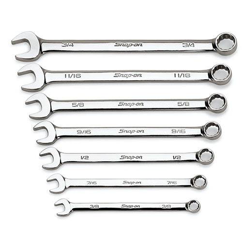 Snap-On 7 Piece SAE 12 Pt. Combination Wrench Set OEX707B - OleBella