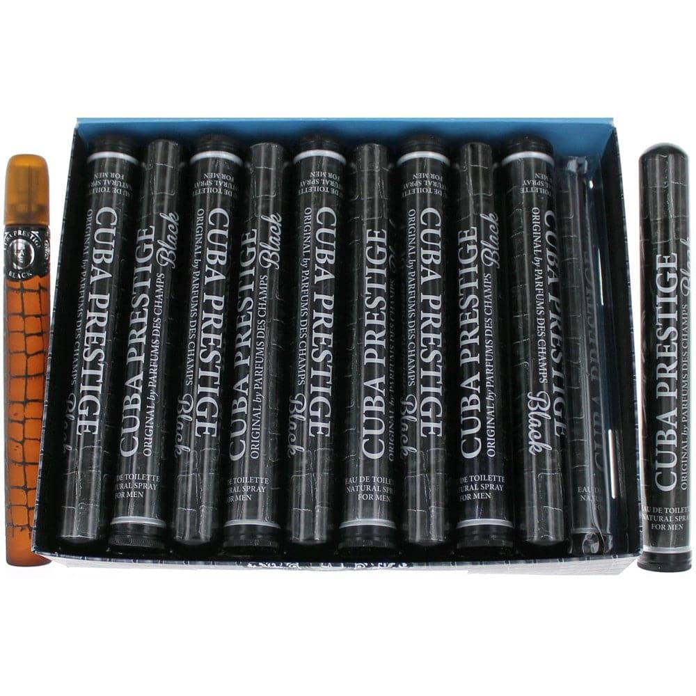 Cuba Prestige Black by Cuba, 1.17 oz EDT Spray for Men. Pack of 20 - OleBella