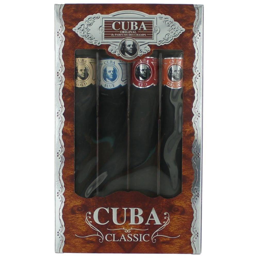 Cuba Classic by Cuba, 4 Piece Gift Set men with Orange, Red, Blue & Gold - OleBella