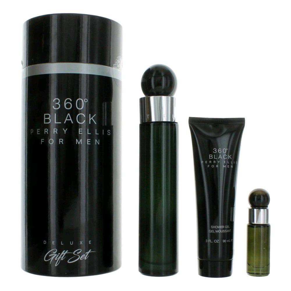 Perry Ellis 360 Black by Perry Ellis, 3 Piece Gift Set for Men - OleBella
