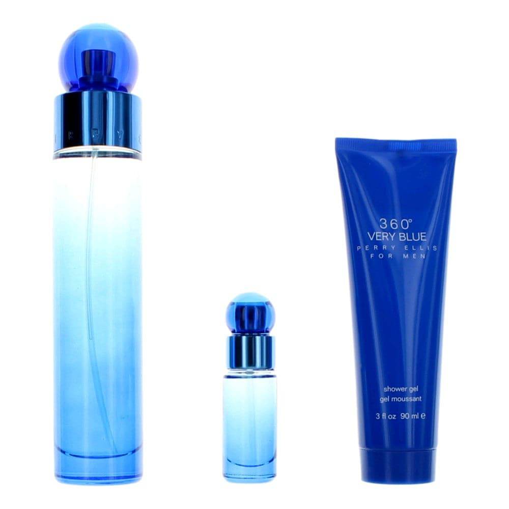 Perry Ellis 360 Very Blue by Perry Ellis, 3 Piece Gift Set for Men - OleBella