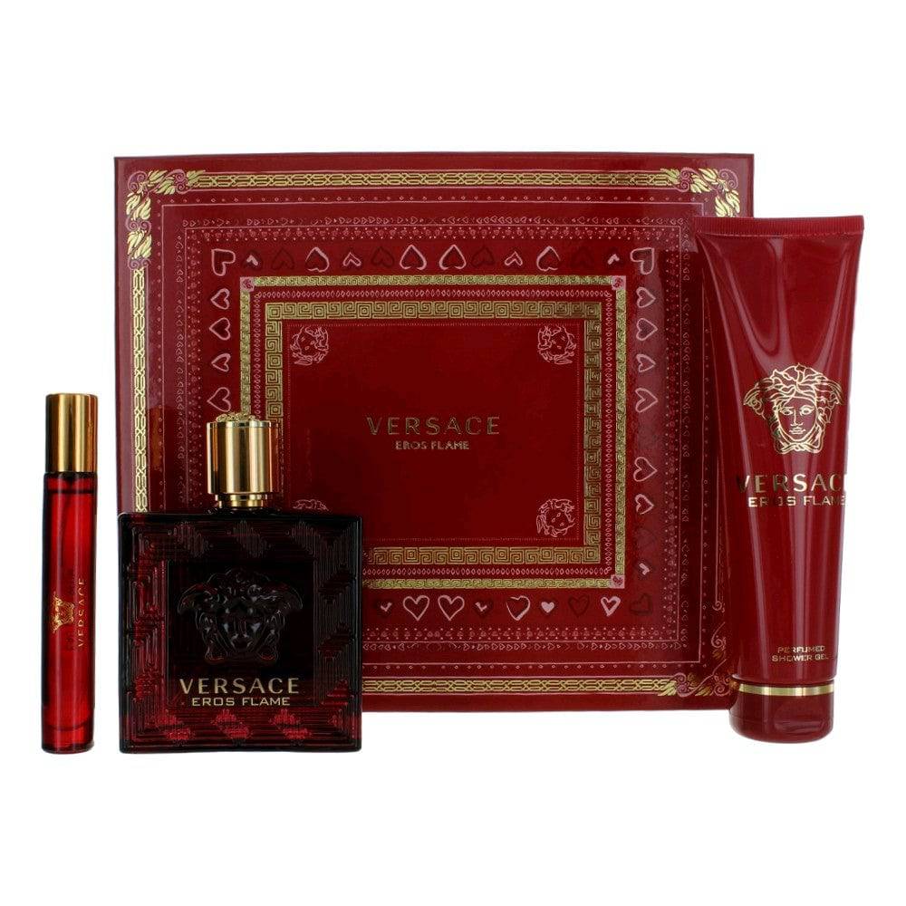 Eros Flame by Versace, 3 Piece Gift Set for Men - OleBella