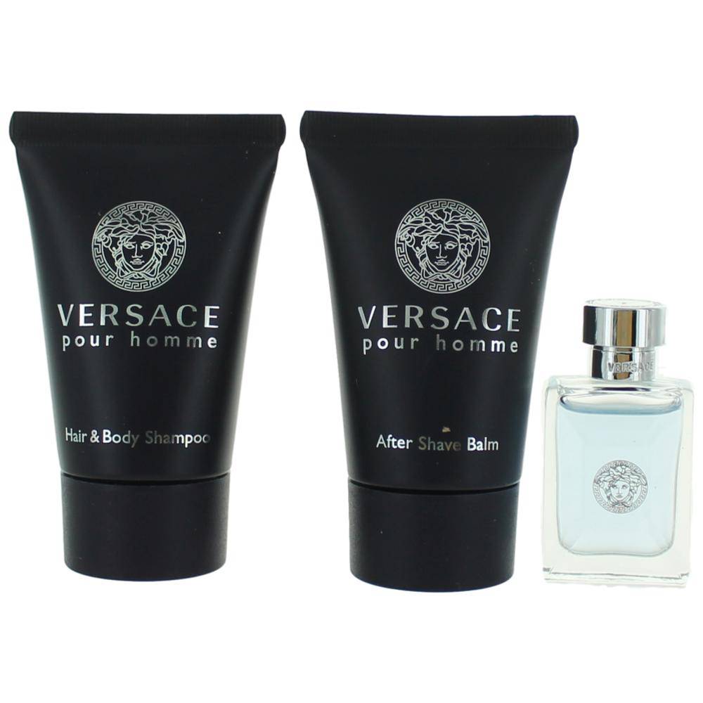 Versace Pour Homme by Versace, 3 Piece Mini Gift Set for Men - OleBella