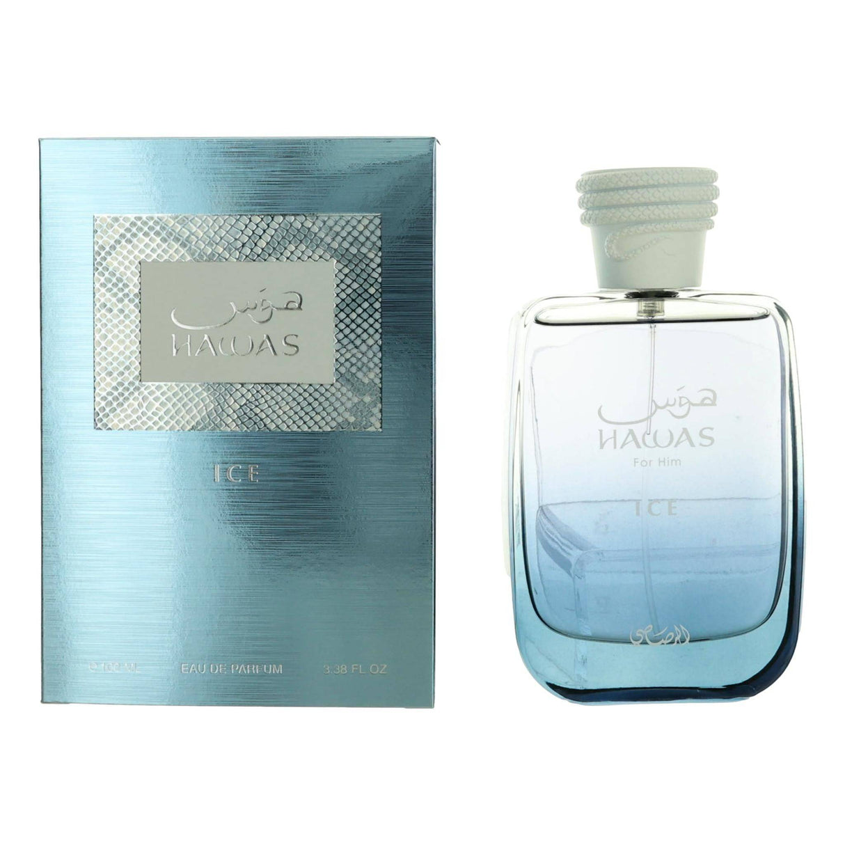 Hawas Ice by Rasasi, 3.38 oz EDP Spray for Men - OleBella