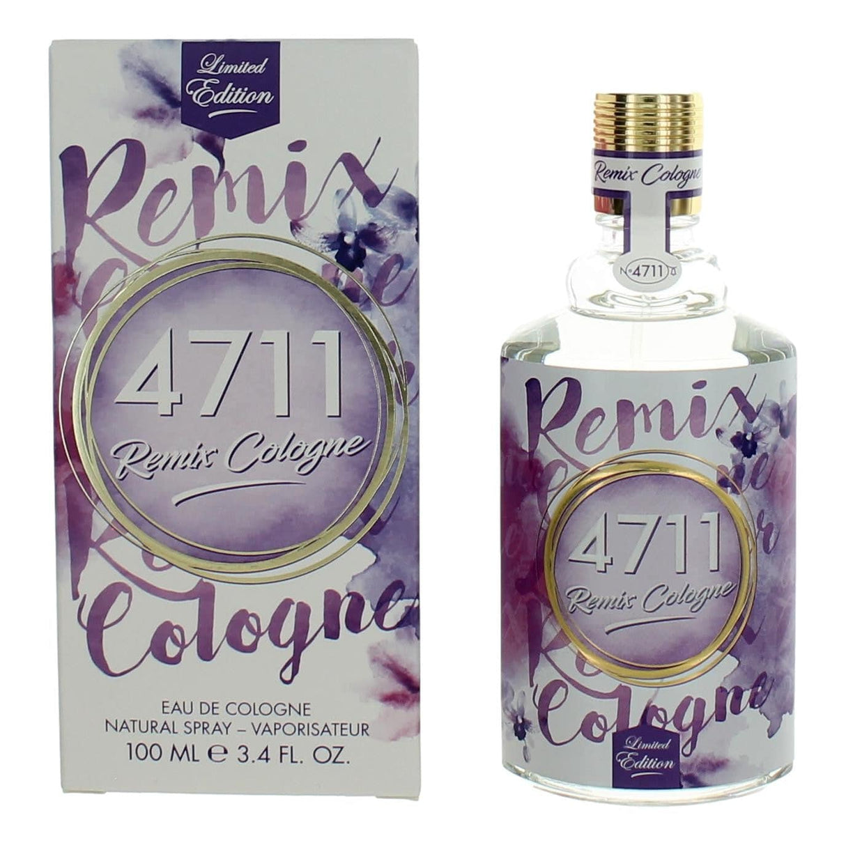 4711 Remix Cologne Lavender by Muelhens, 3.4oz Eau De Cologne Spray Unisex - OleBella