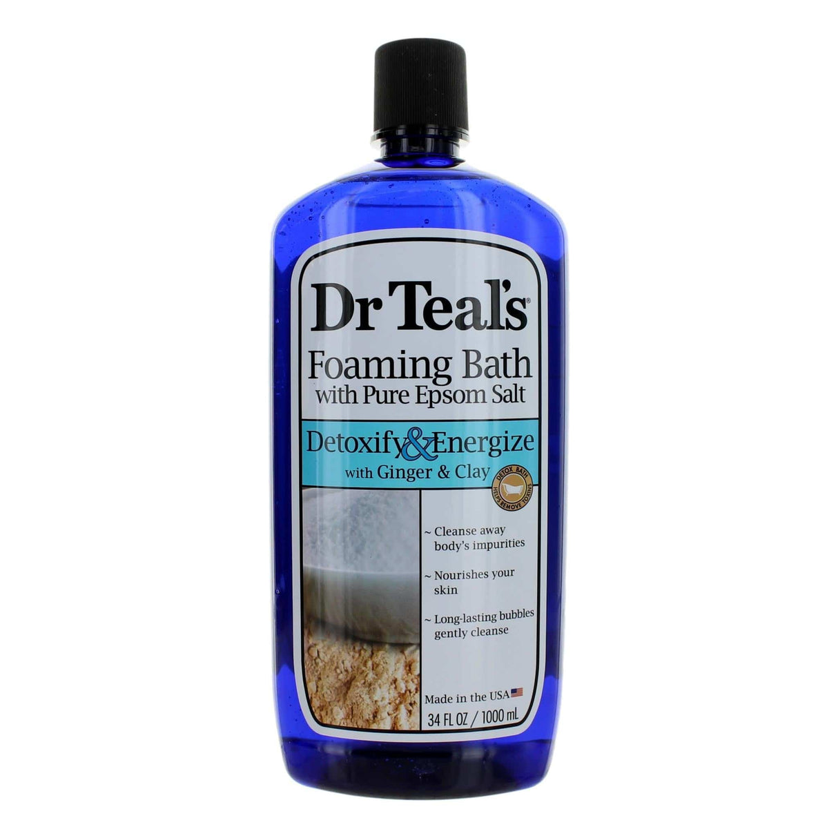 Detoxify & Energize with Ginger & Clay by Dr. Teal's, 34oz Foaming Bath Soap - OleBella