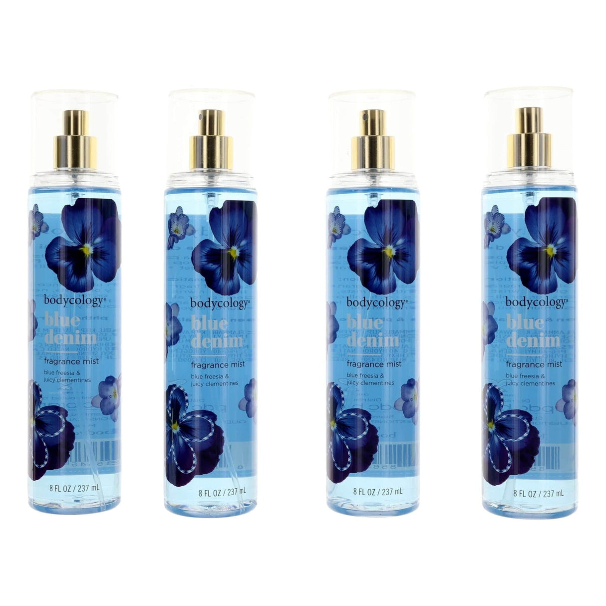 Blue Denim by Bodycology, 4 Pack 8 oz Fragrance Mist for Women - OleBella