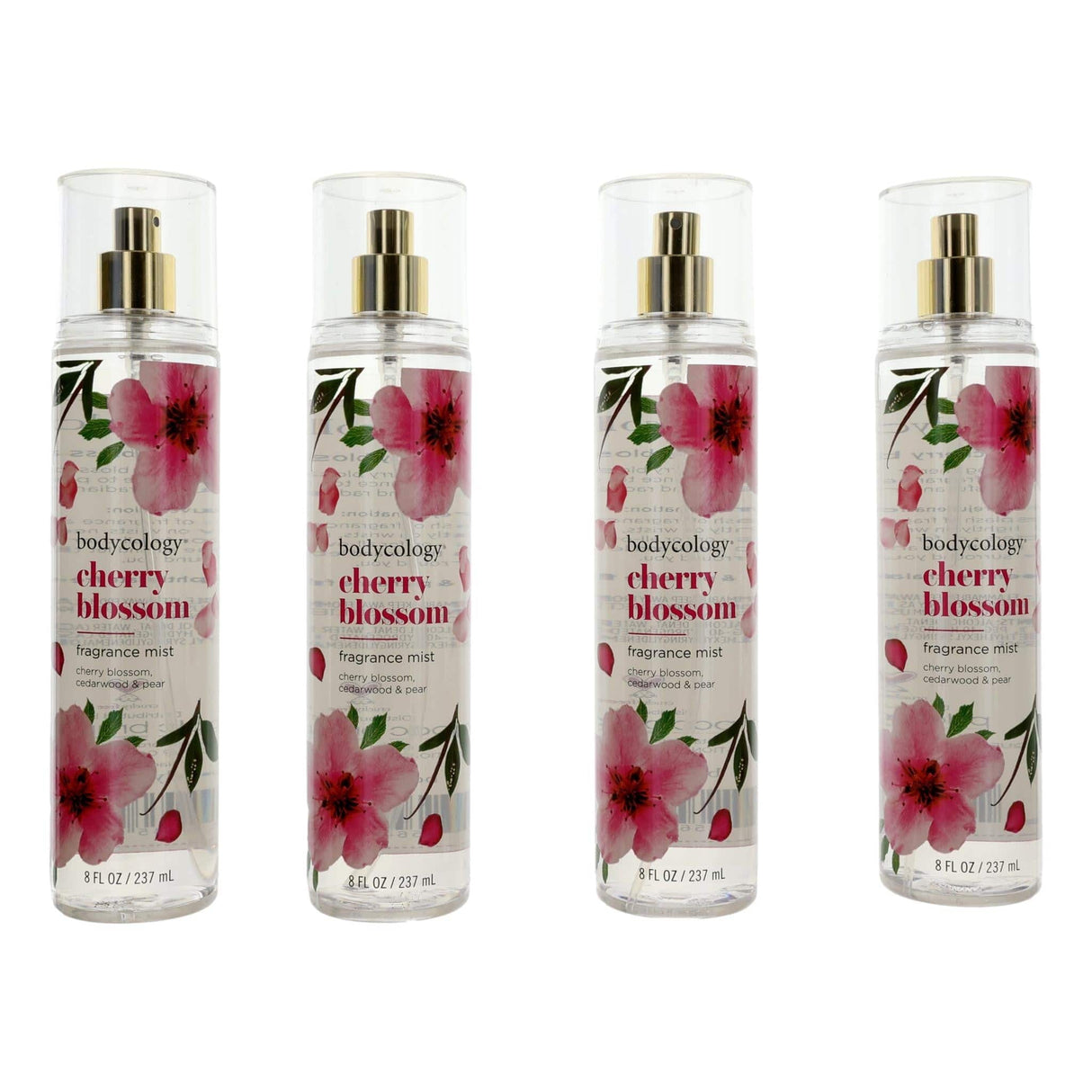 Cherry Blossom by Bodycology, 4 Pack 8 oz Fragrance Mist for Women - OleBella