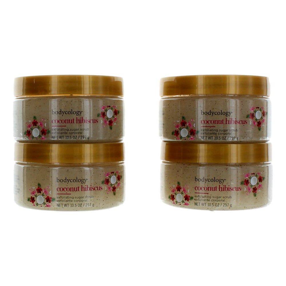 Coconut Hibiscus, 4 Pack of 10.5oz each Exfolianting Sugar Scrub women - OleBella