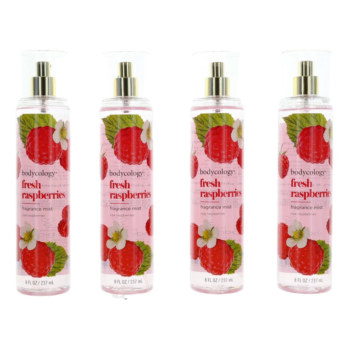 Fresh Raspberries by Bodycology, 4 Pack 8 oz Fragrance Mist for Women - OleBella