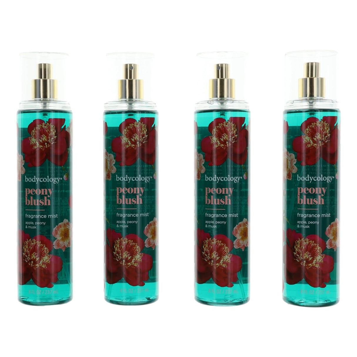 Peony Blush by Bodycology, 4 Pack 8 oz Fragrance Mist for Women - OleBella
