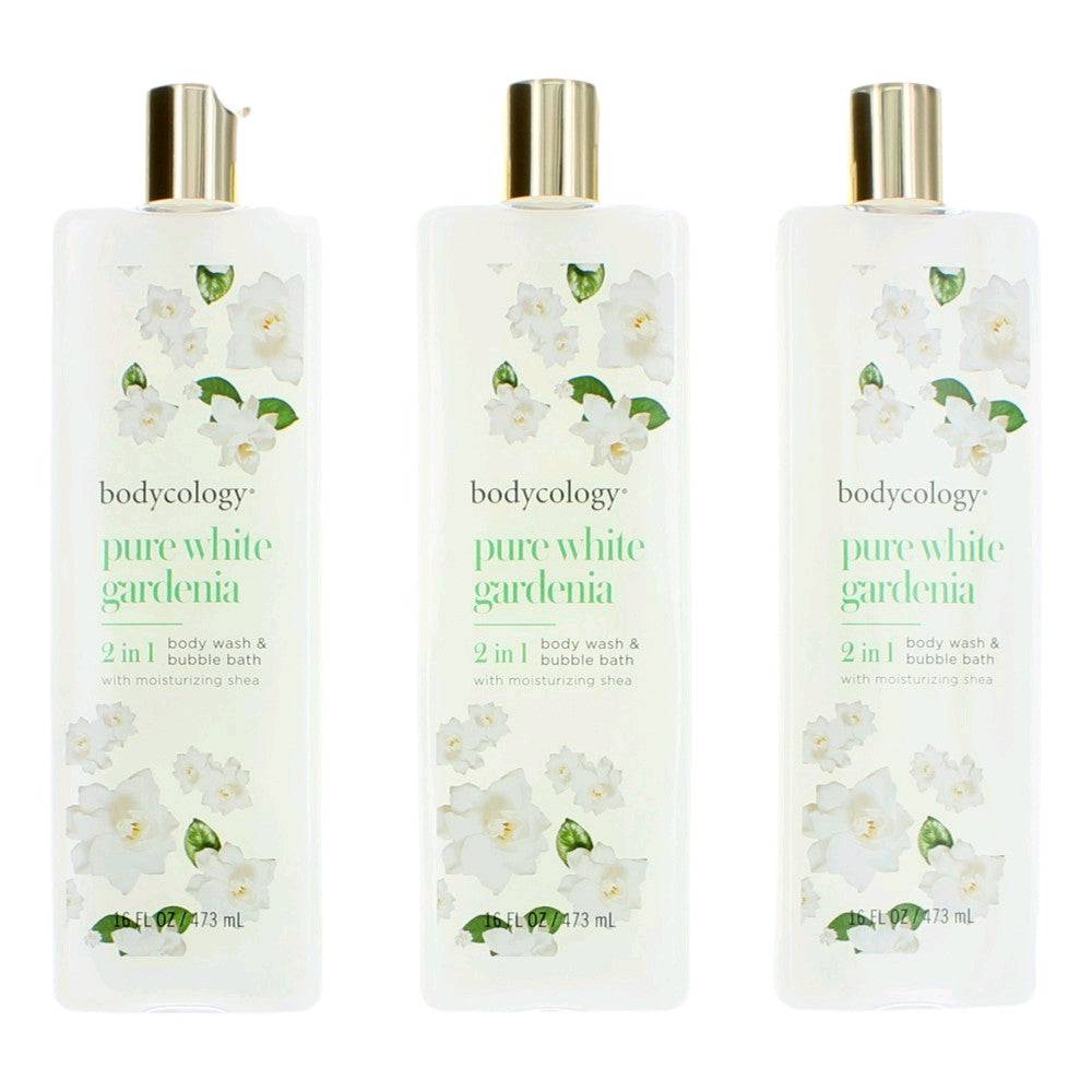 Pure White Gardenia, 3 Pack 16oz 2 in 1 Body Wash & Bubble Bath women - OleBella