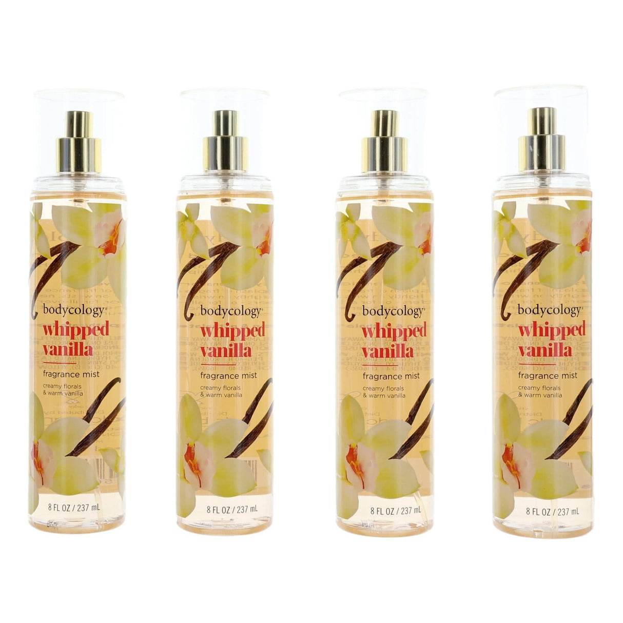 Whipped Vanilla by Bodycology, 4 Pack of 8 oz Fragrance Mist for Women - OleBella