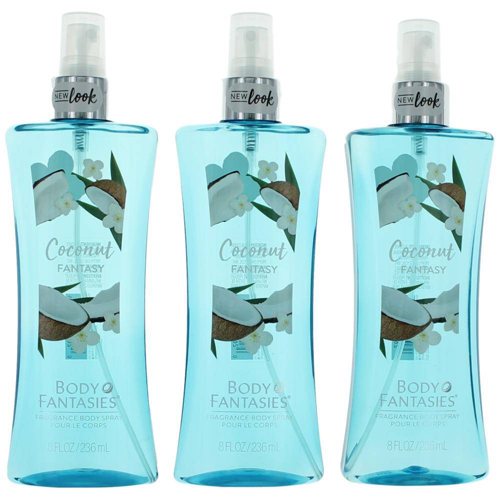 Coconut Fantasy by Body Fantasies, 3 x 8 oz Fragrance Body Spray women - OleBella
