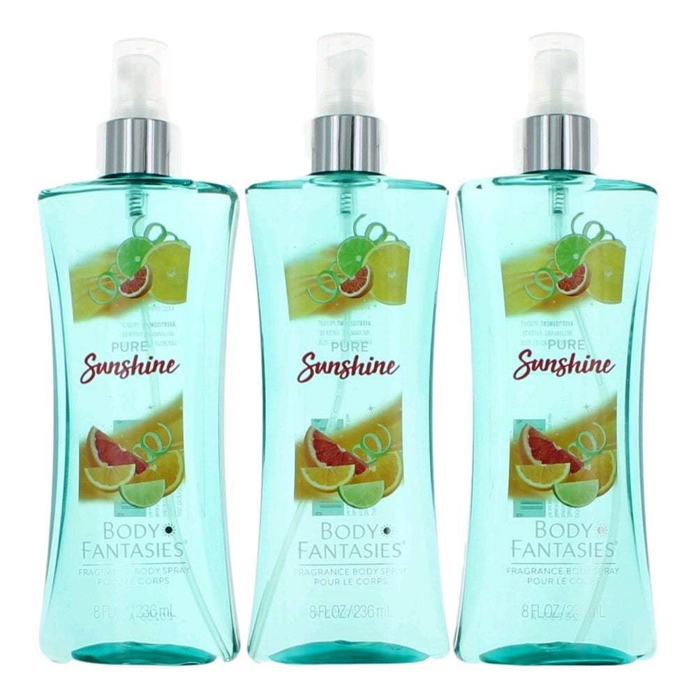 Pure Sunshine by Body Fantasies, 3 Pack 8oz Fragrance Body Spray women - OleBella