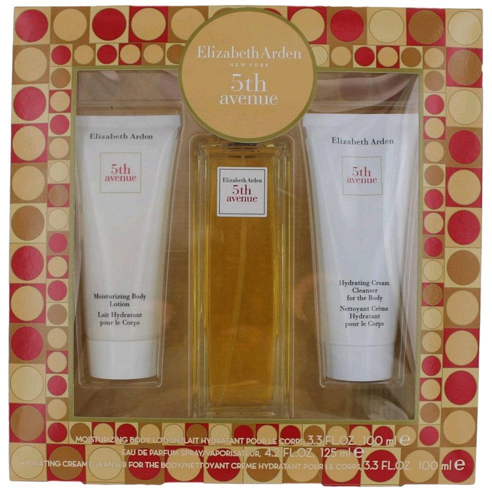 5th Avenue by Elizabeth Arden, 3 Piece Gift Set women with Cleanser - OleBella