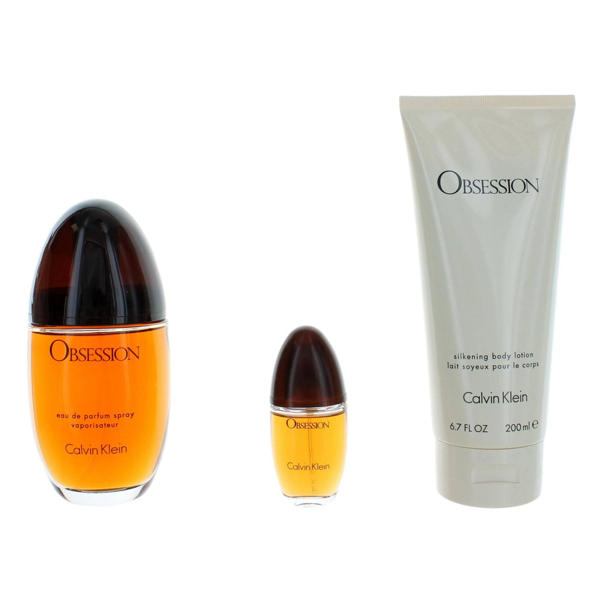 Obsession by Calvin Klein, 3 Piece Gift Set with 3.3 oz for Women - OleBella
