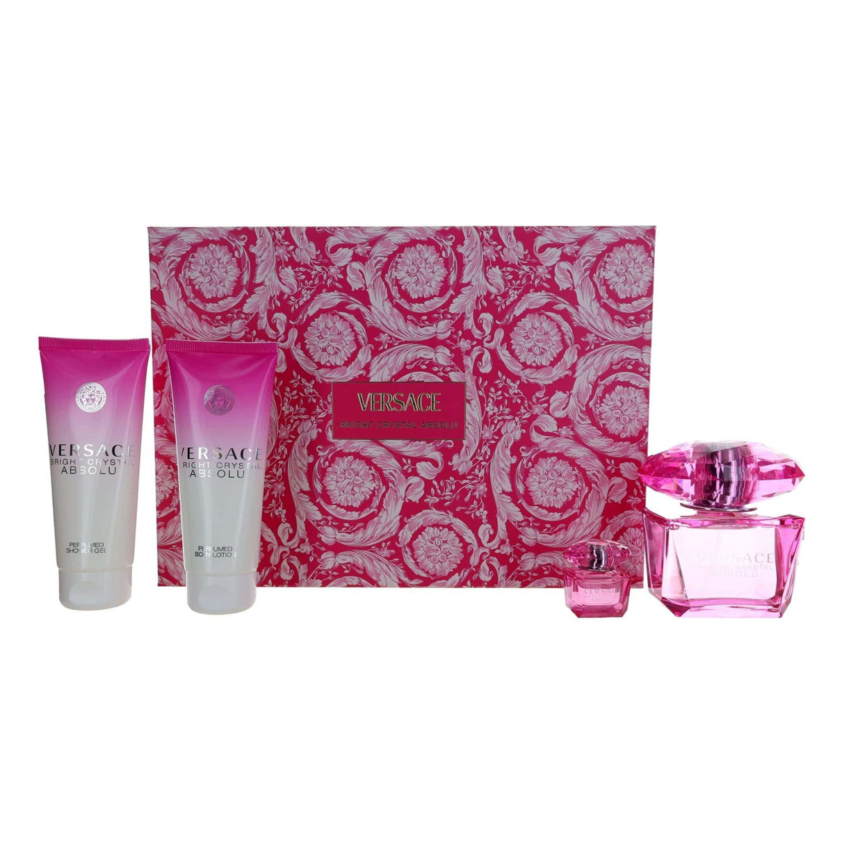 Versace Bright Crystal Absolu by Versace, 4 Piece Gift Set for Women - OleBella