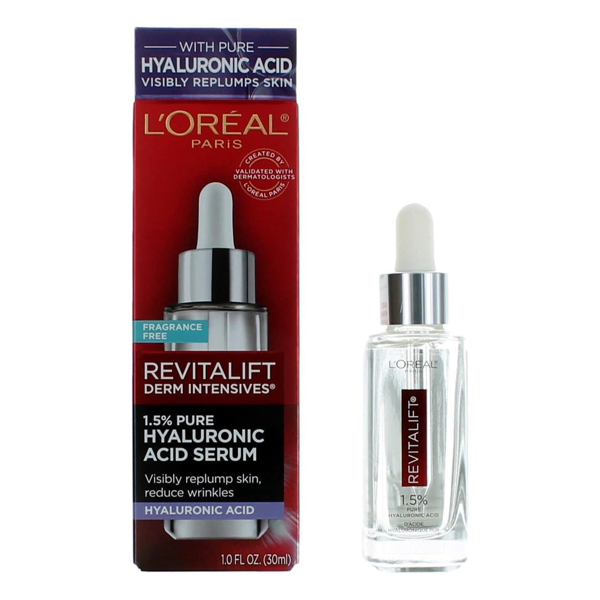 L'Oreal Paris Revitalift Derm Intensives, 1oz 1.5 pct Pure Hyaluronic Acid Serum - OleBella