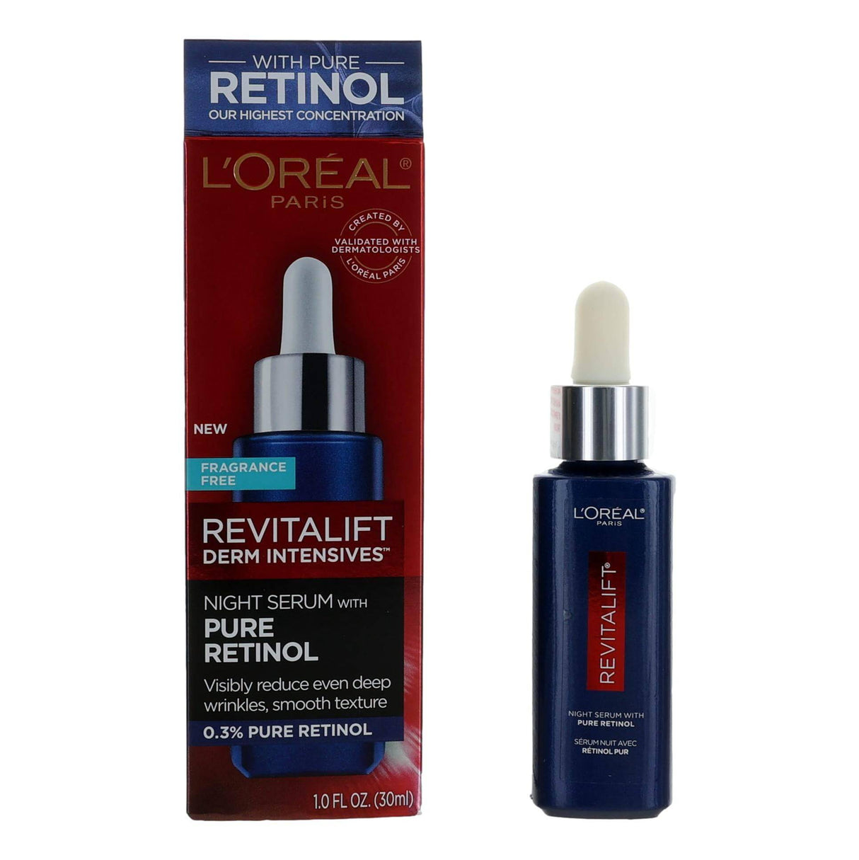 L'Oreal Revitalift Derm Intensives by L'Oreal, 1oz Night Serum with Pure Retinol - OleBella
