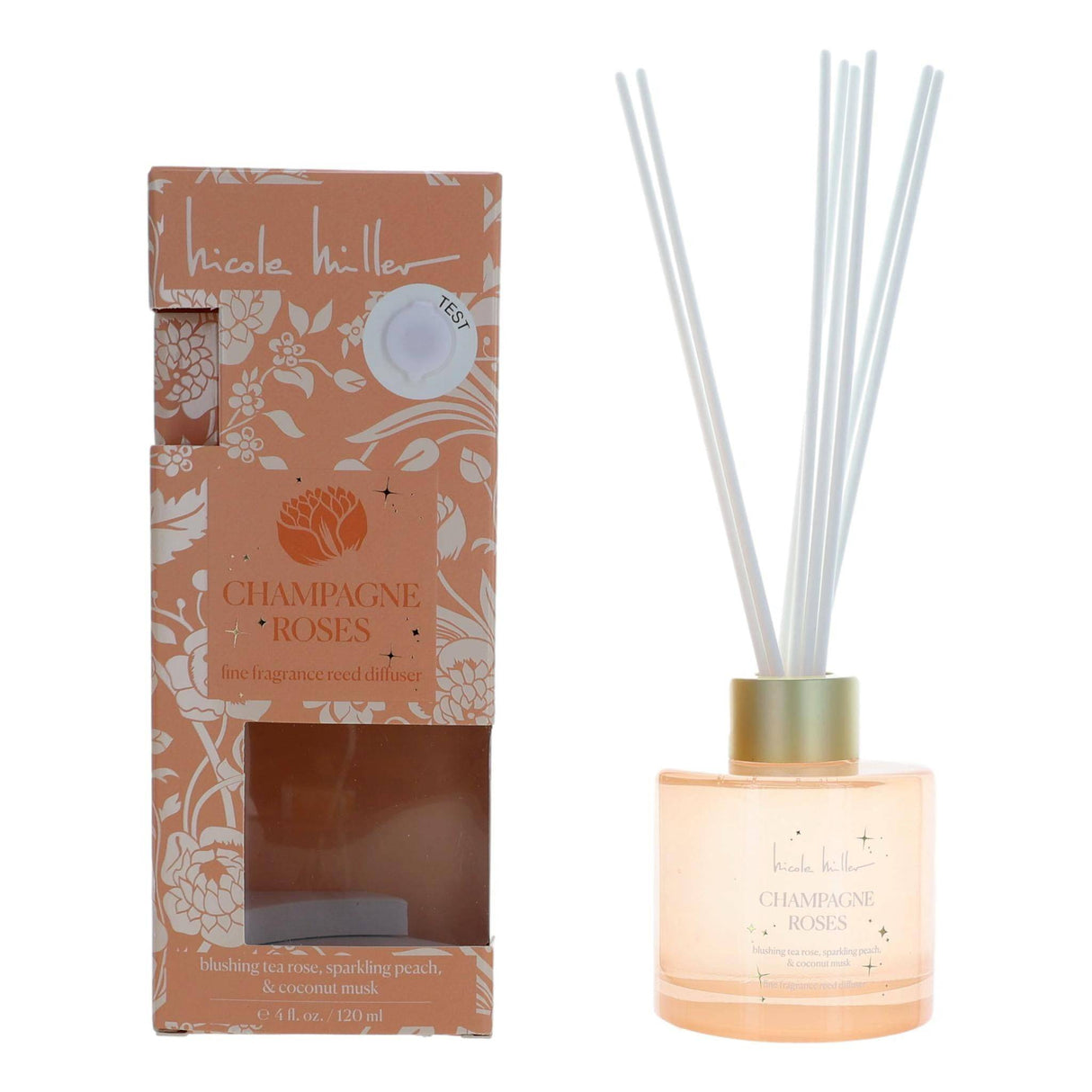 Champagne Rose by Nicole Miller, 4 oz Reed Diffuser - OleBella