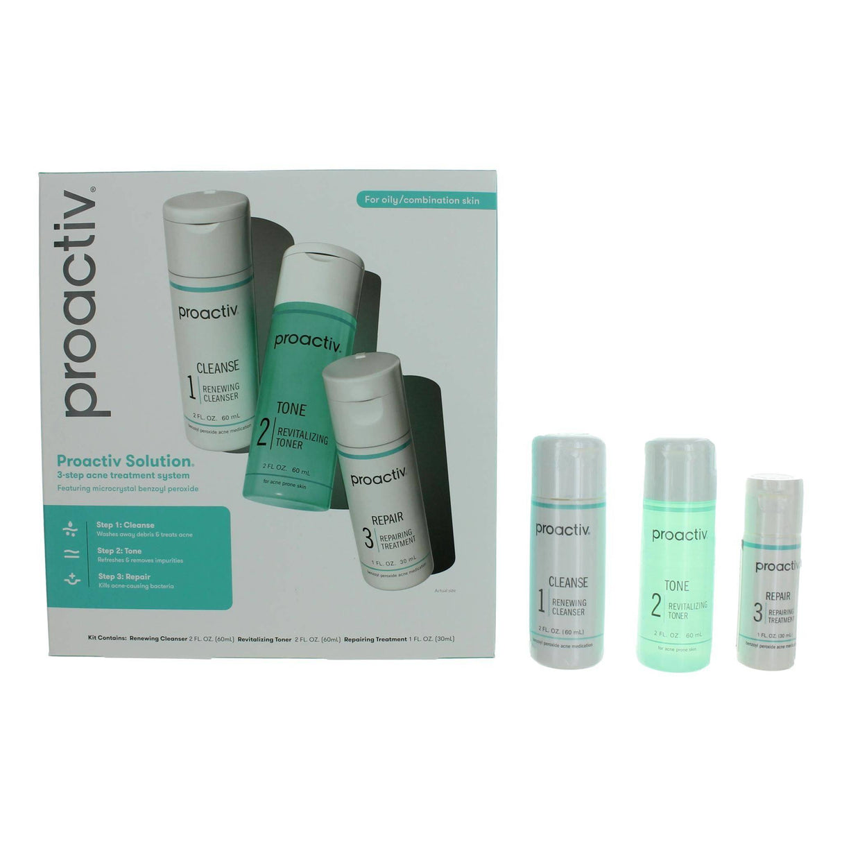 Proactiv Solution by Proactiv, 3 Step Acne Treatment System - Oily/Combo Skin - OleBella