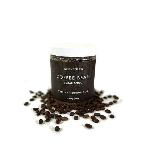 Wood + Sparrow Coffee Bean Brown Sugar Scrub Vanilla Coconut Oil, 19 oz - OleBella