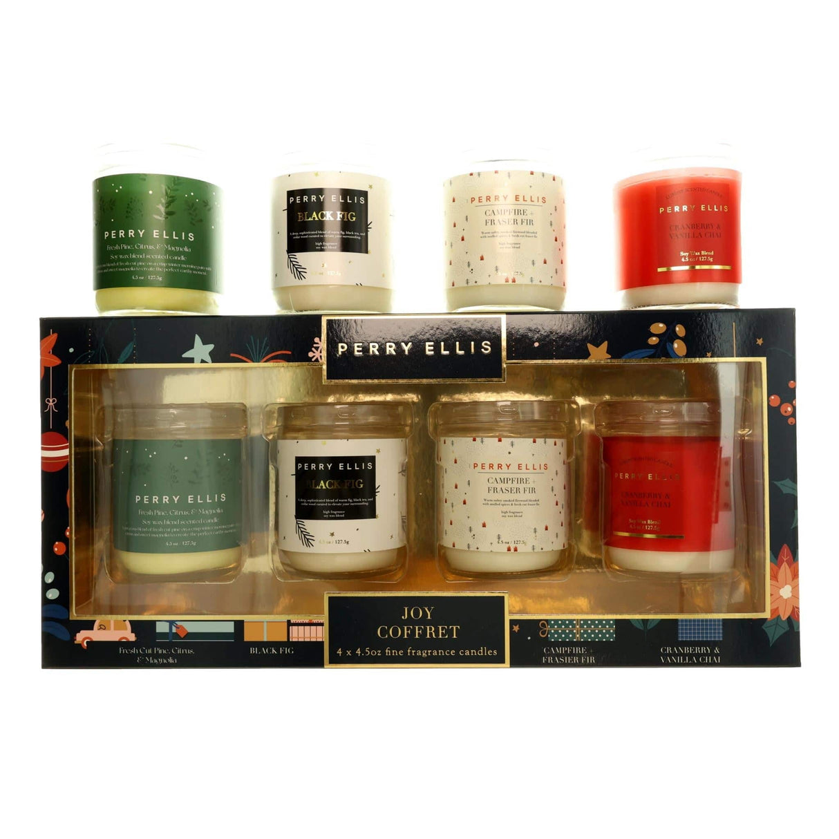 Perry Ellis Joy Coffret by Perry Ellis, 4 Piece Variety Candle Set - OleBella