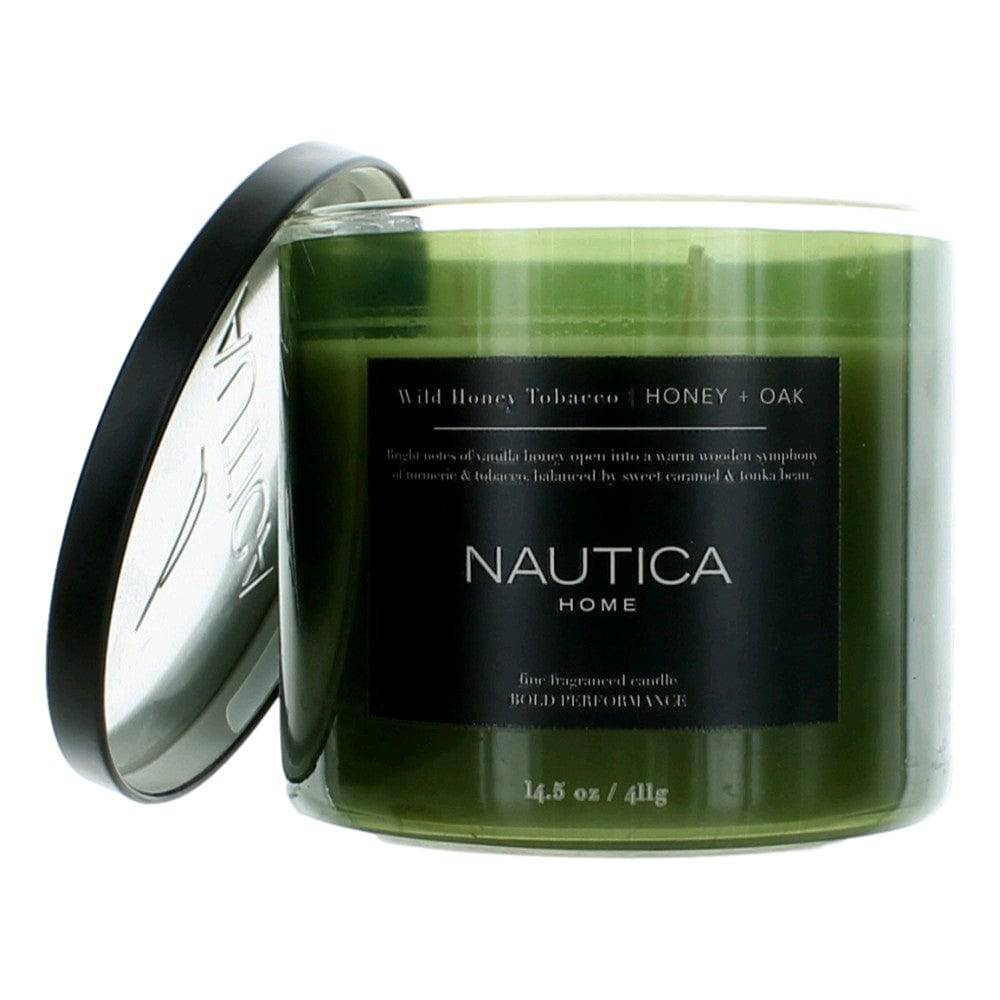 Nautica 14.5oz Soy Wax Blend 3 Wick Candle - Wild Honey Tobacco Honey & Oak - OleBella