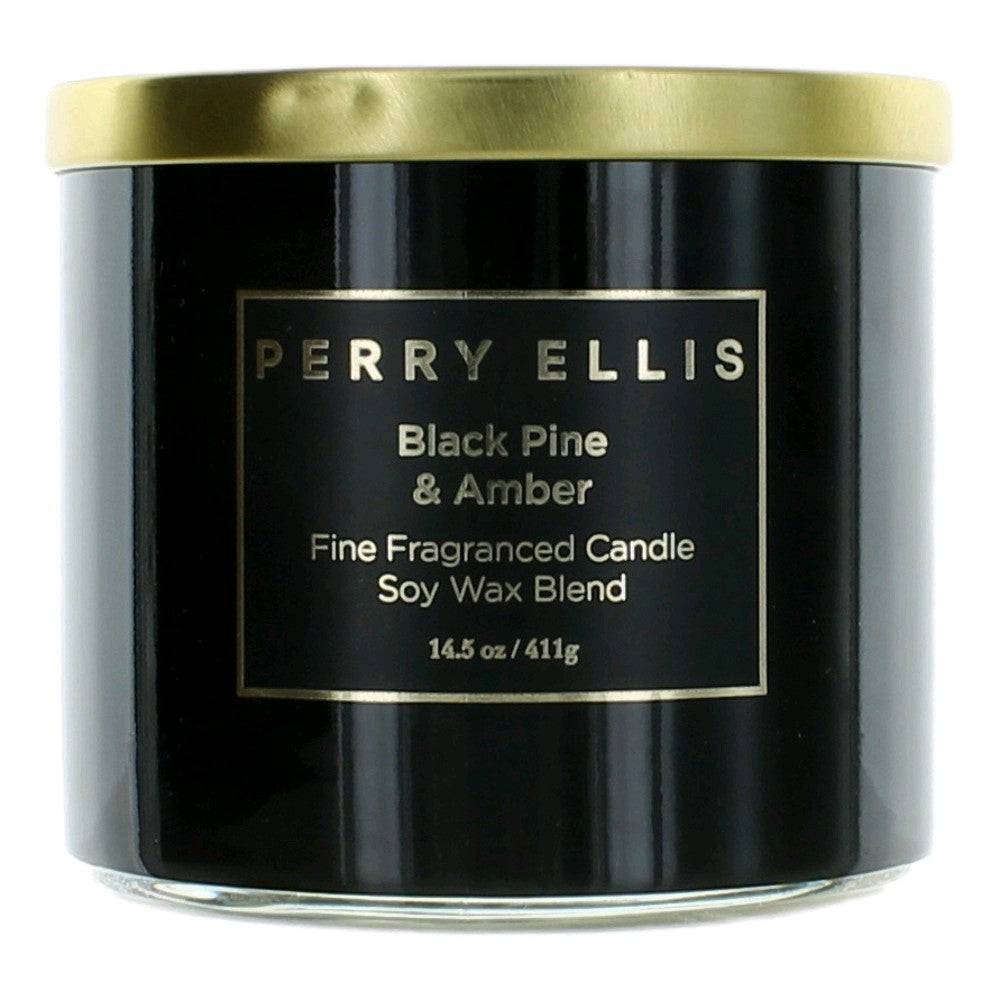 Perry Ellis 14.5 oz Soy Wax Blend 3 Wick Candle - Black Pine & Amber - OleBella