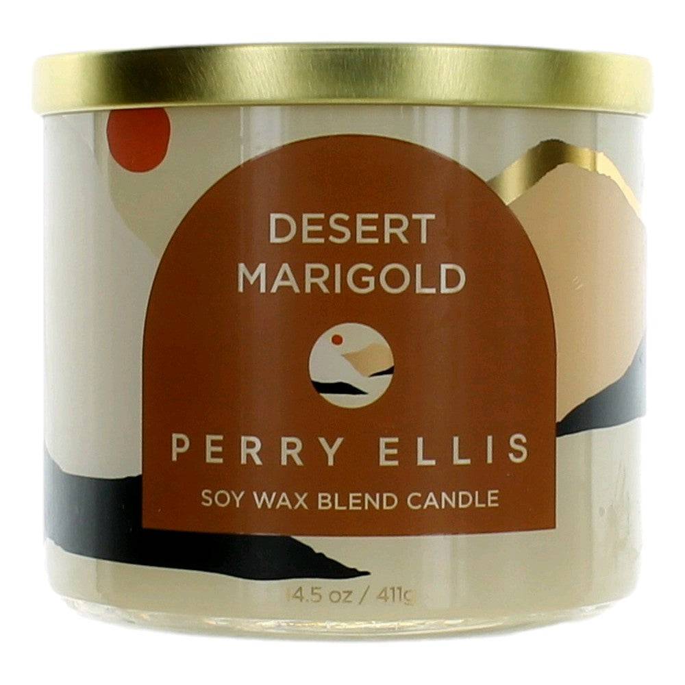 Perry Ellis 14.5 oz Soy Wax Blend 3 Wick Candle - Desert Marigold - OleBella
