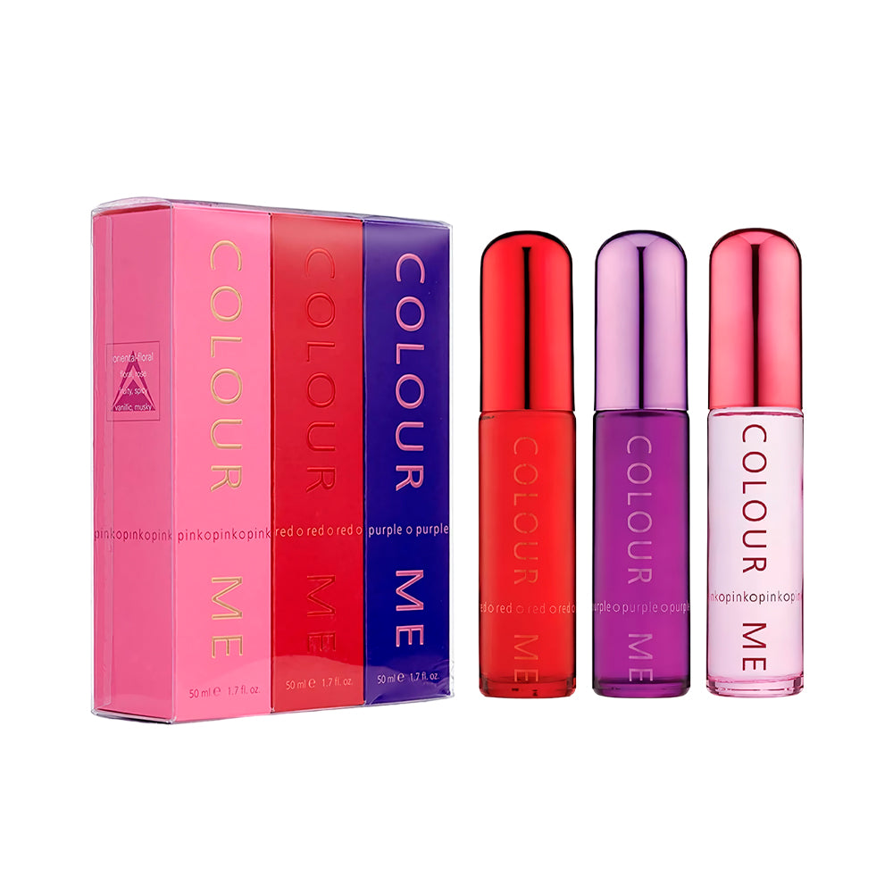 Kit Perfume Colour Me Red Purple Pink EDP 3x, 1.7 oz / 50 ml by Kit