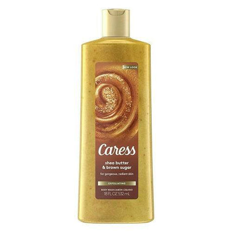 Caress Shea Butter & Brown Sugar Exfoliating  Body Wash, 18 oz - OleBella