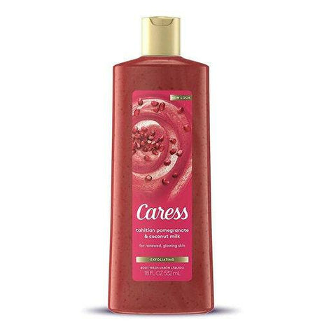 Caress Tahitian Pomegranate  & Coconut Milk Exfoliating Body Wash, 18 oz - OleBella