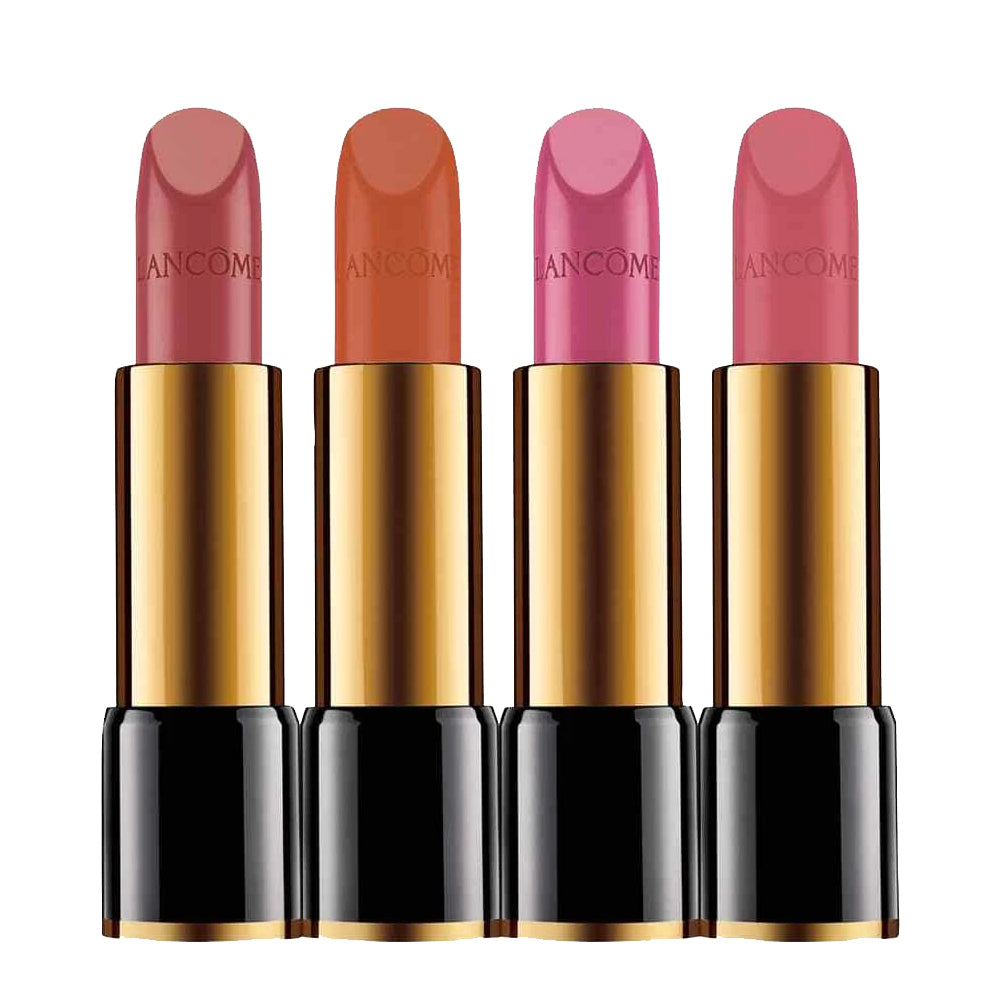 Lancome L' Absolu Rouge Lipsticks 4-pack Champagne- Coquette-Mars-Orchid