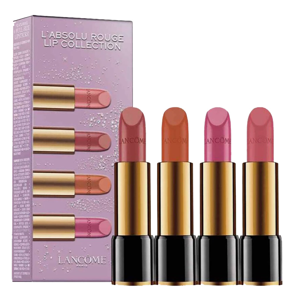 Lancome L' Absolu Rouge Lipsticks 4-pack Champagne- Coquette-Mars-Orchid