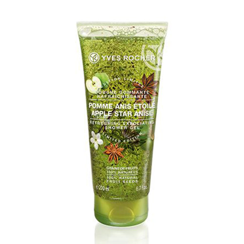 Yves Rocher Apple Star Anise Refreshing & Exfoliating Shower Gel, 6.7 oz -Limited Editon